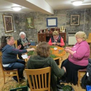 Group making St.Brigid crosses