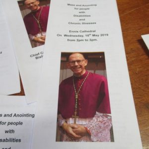 Annual Mass & Anointing for people with disabilities and chronic illnesses; Ennis Cathedral; Wednesday, 15th May; Chief Celebrant Bishop Fintan Monahan